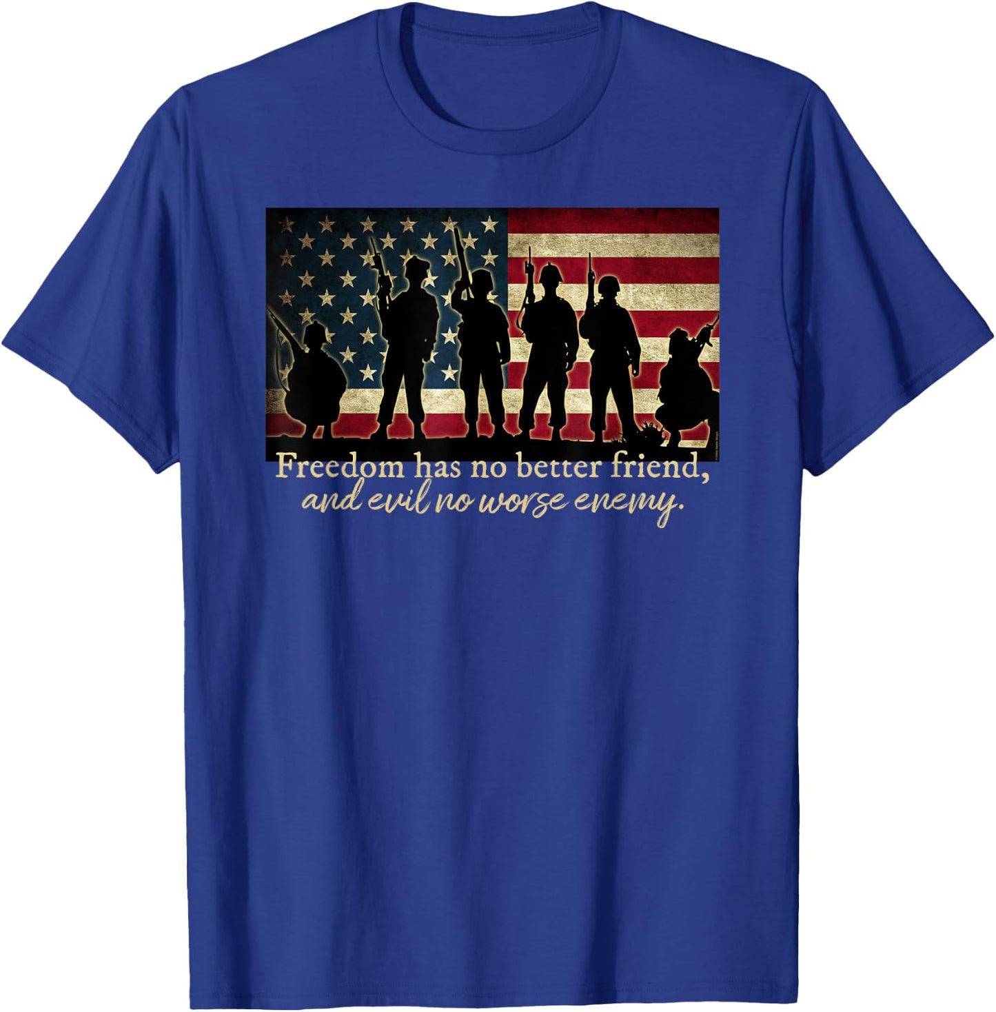 Patriotic Soldier Special Forces and Veterans American Flag Women Girls Kids Men T-Shirt - T-Shirt | Royal
