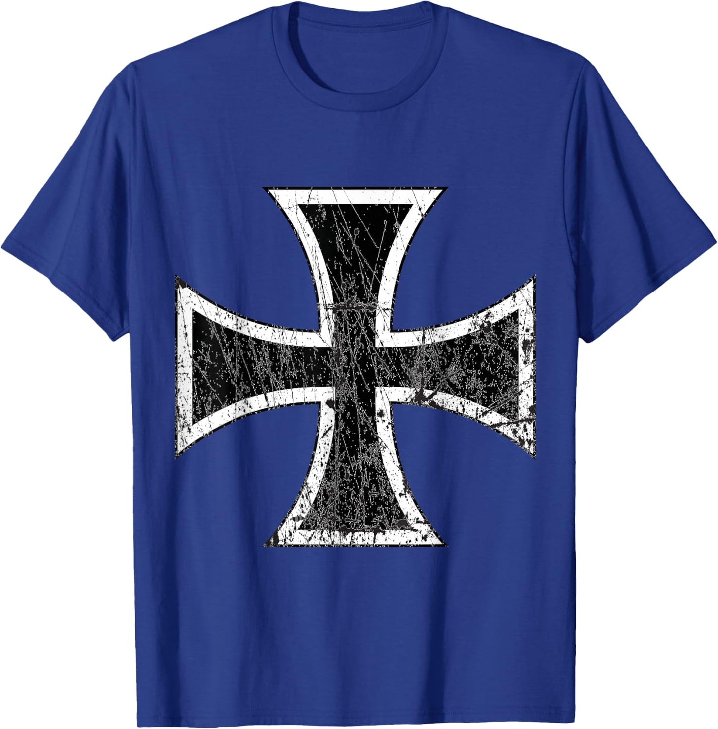 Distressed Iron Cross T-Shirt - T-Shirt | Royal