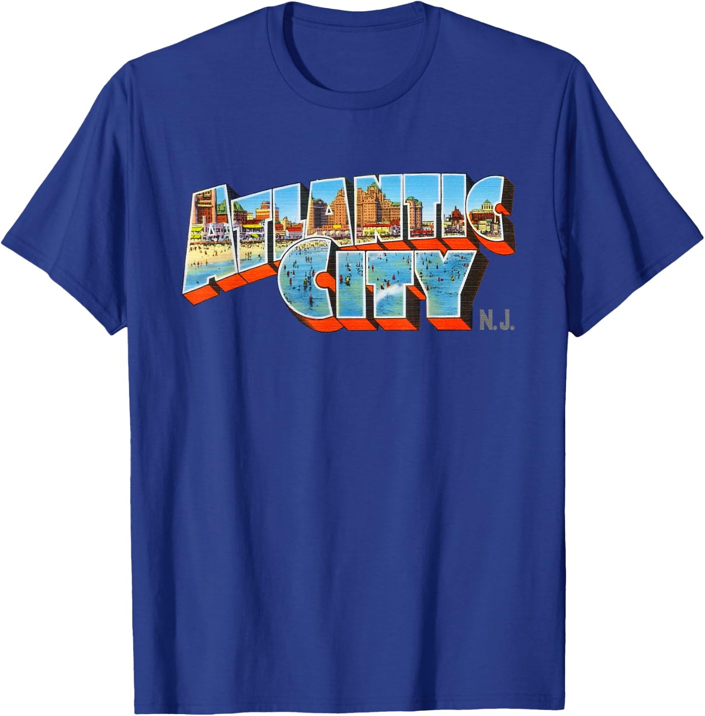 Atlantic City New Jersey NJ Vintage Retro Souvenir T-Shirt - T-Shirt | Royal