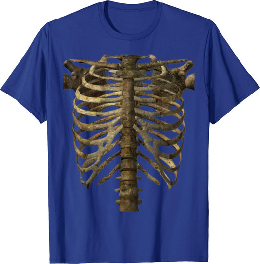 Skeleton Rib Cage Bones Funny Anatomy Costume T-Shirt - T-Shirt | Royal