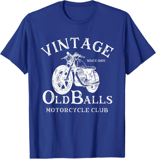 Since 1965 Vintage Motorcycle Old Balls Club 55th Birthday T-Shirt - T-Shirt | Royal