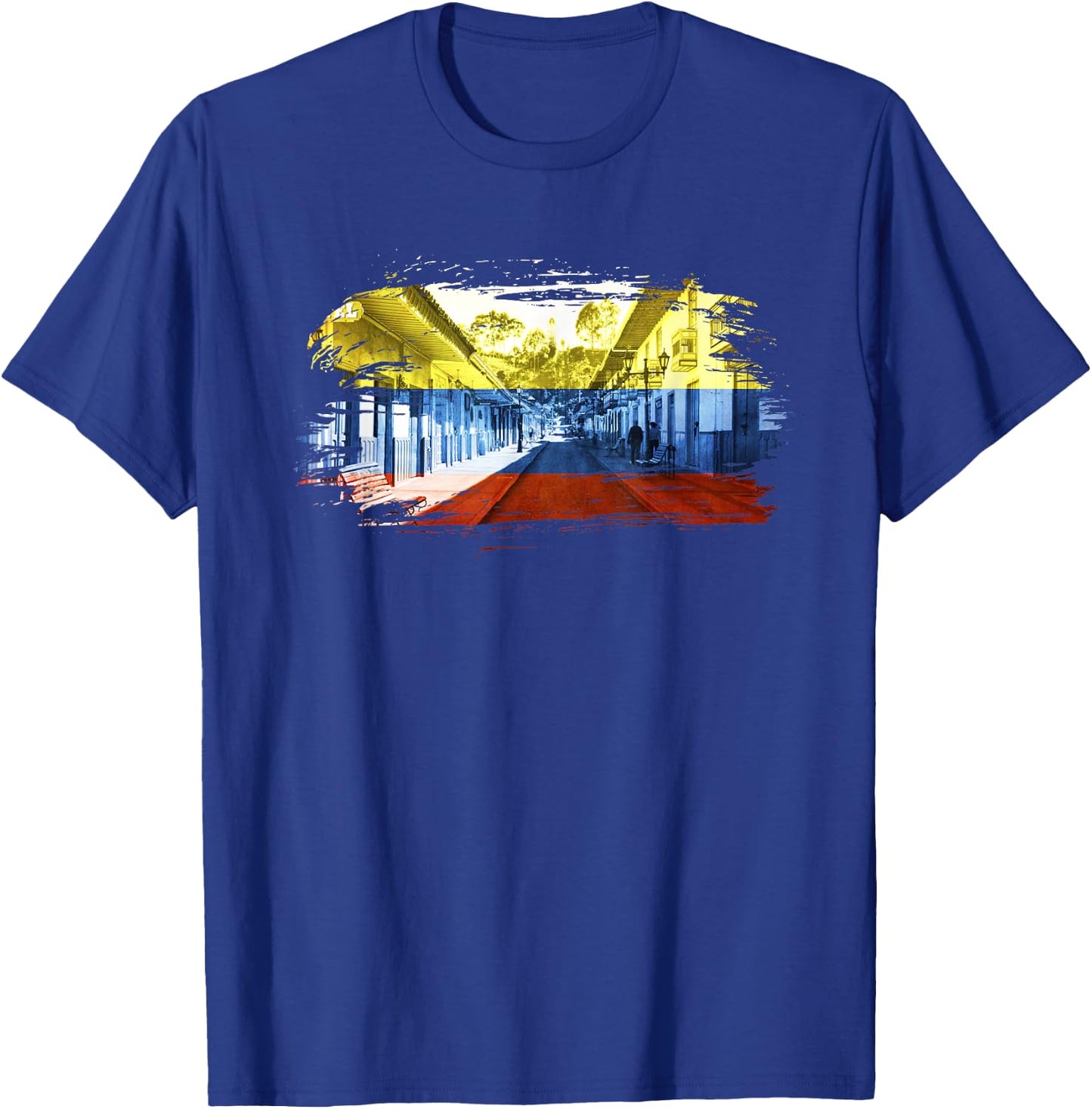 Colombian Flag with Colombian Art Gift Paisa Medellin T-Shirt - T-Shirt | Royal