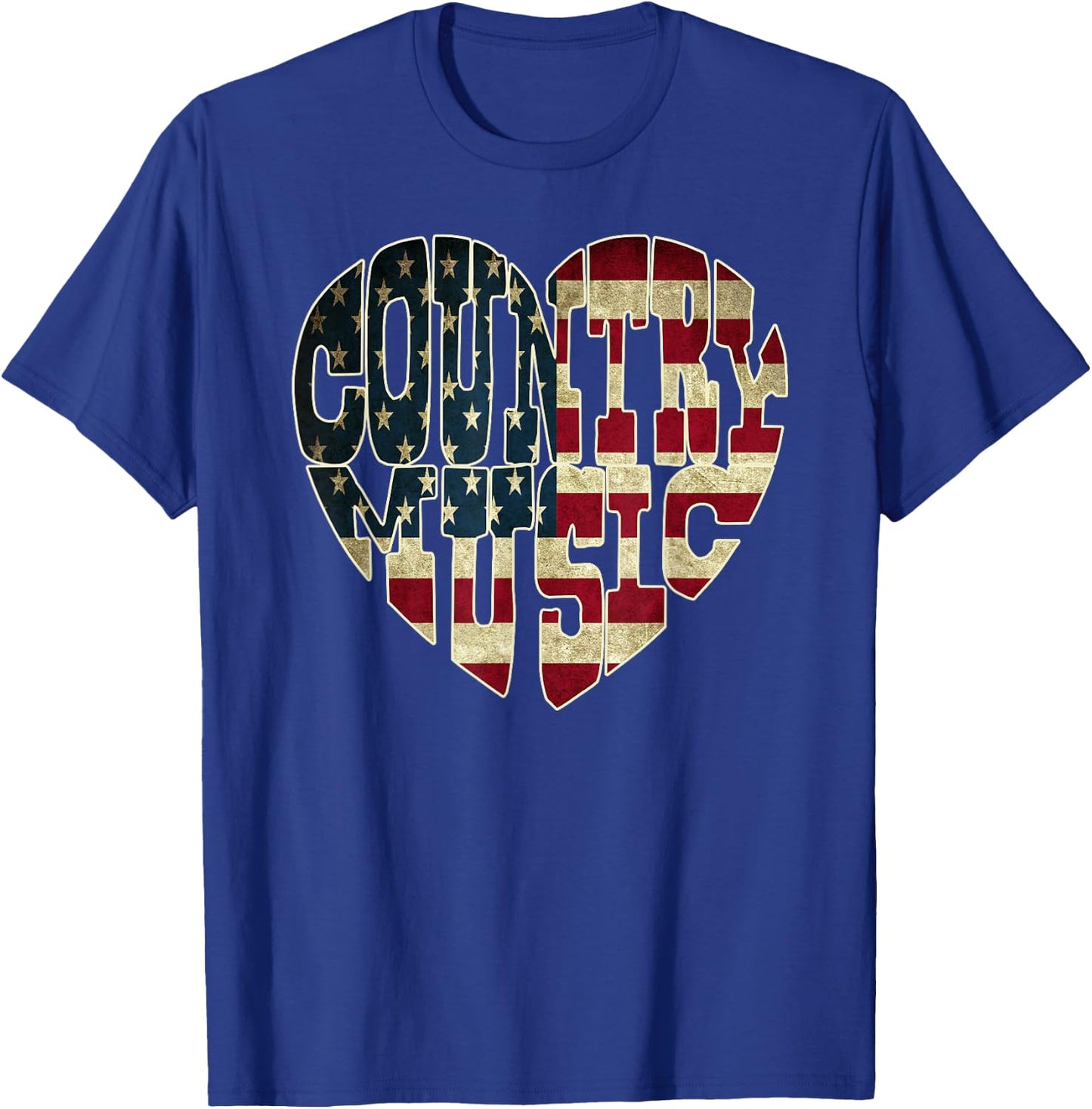 I Love America Country Music Patriotic Shirt USA Flag Kids Men T-Shirt - T-Shirt | Royal