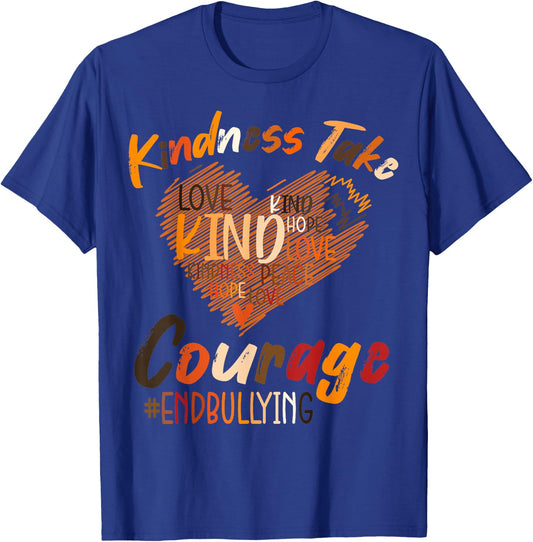 Kindness Take Courage End Bullying Unity Day Orange Kids T-Shirt - T-Shirt | Royal
