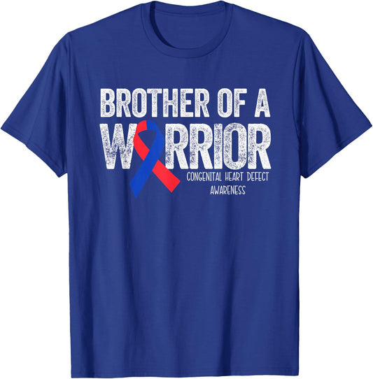 Brother of a Warrior CHD Congenital Heart Defect T-Shirt - T-Shirt | Royal