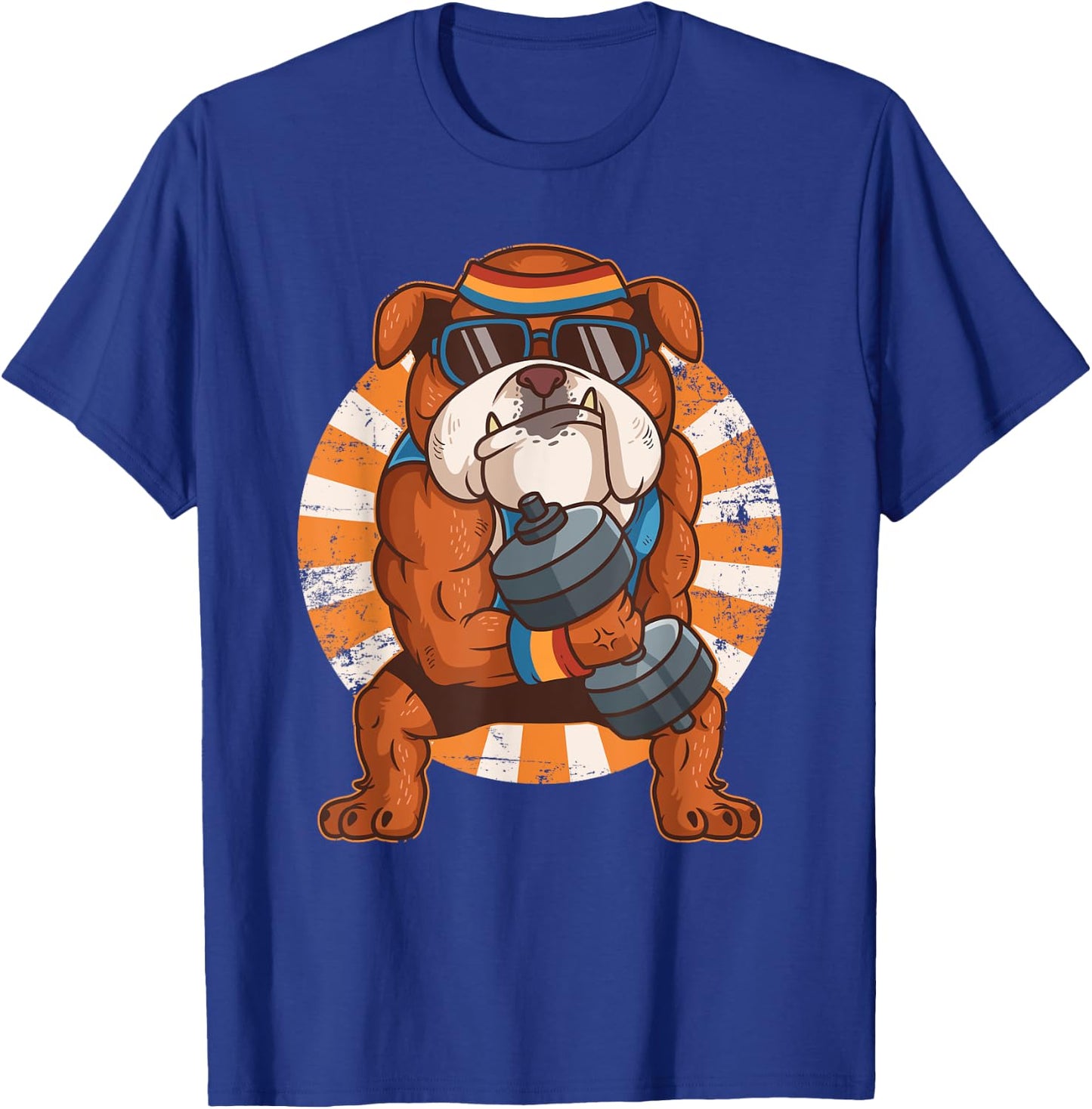 Bulldog Weight Lifting Workout Gym Training Dog Lovers Women Kids T-Shirt - T-Shirt | Royal