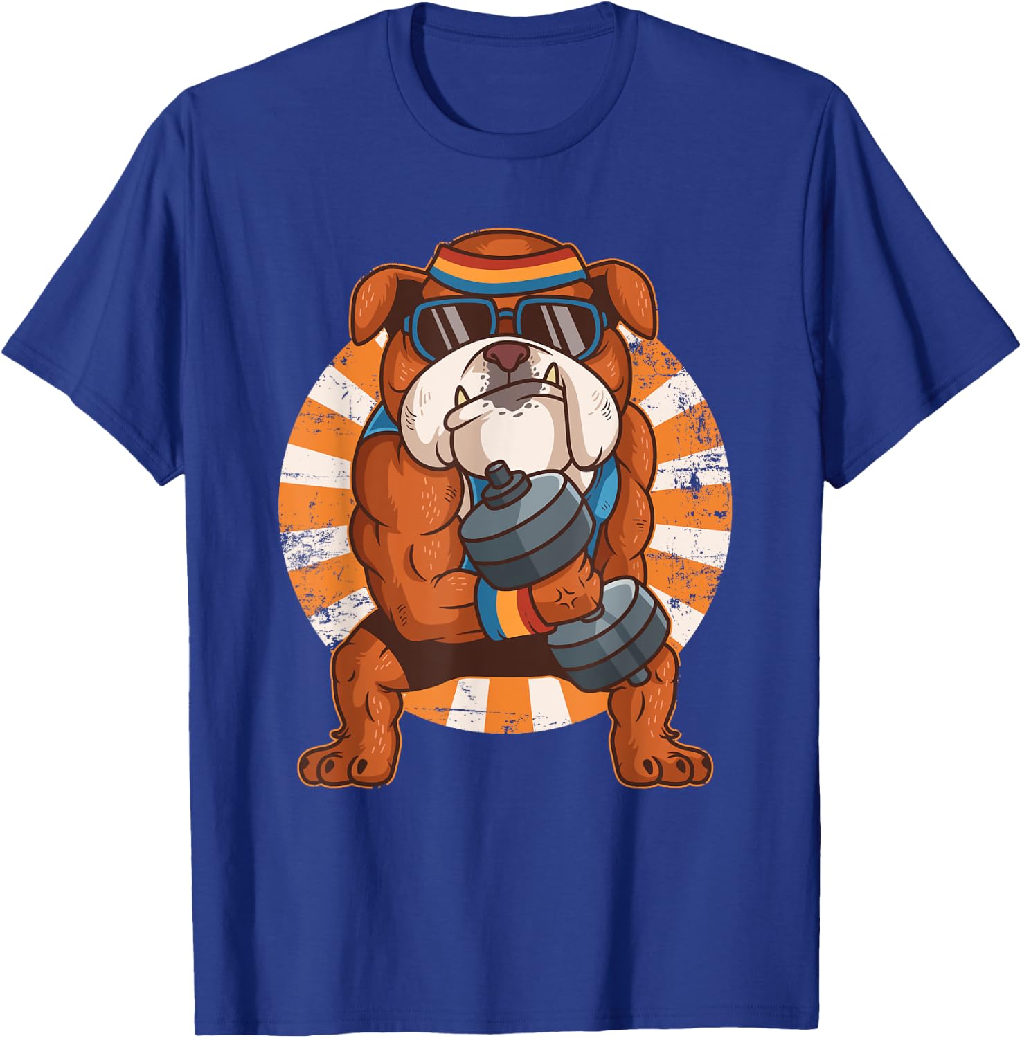 Bulldog Weight Lifting Workout Gym Training Dog Lovers Women Kids T-Shirt - T-Shirt | Royal