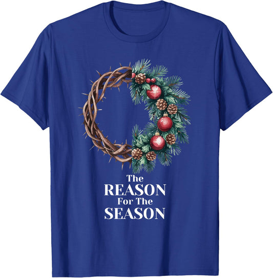 The Reason For The Season God Christian Christmas Holiday T-Shirt - T-Shirt | Royal