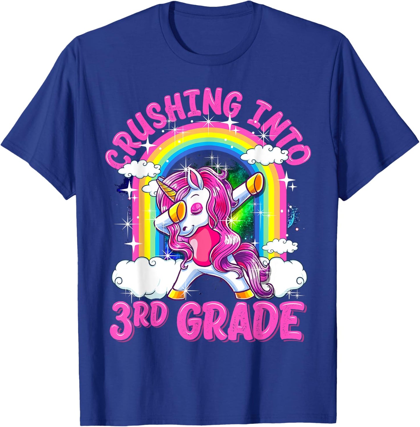 Crushing Into 3rd Grade Dabbing Unicorn Back To School Girls T-Shirt - T-Shirt | Royal