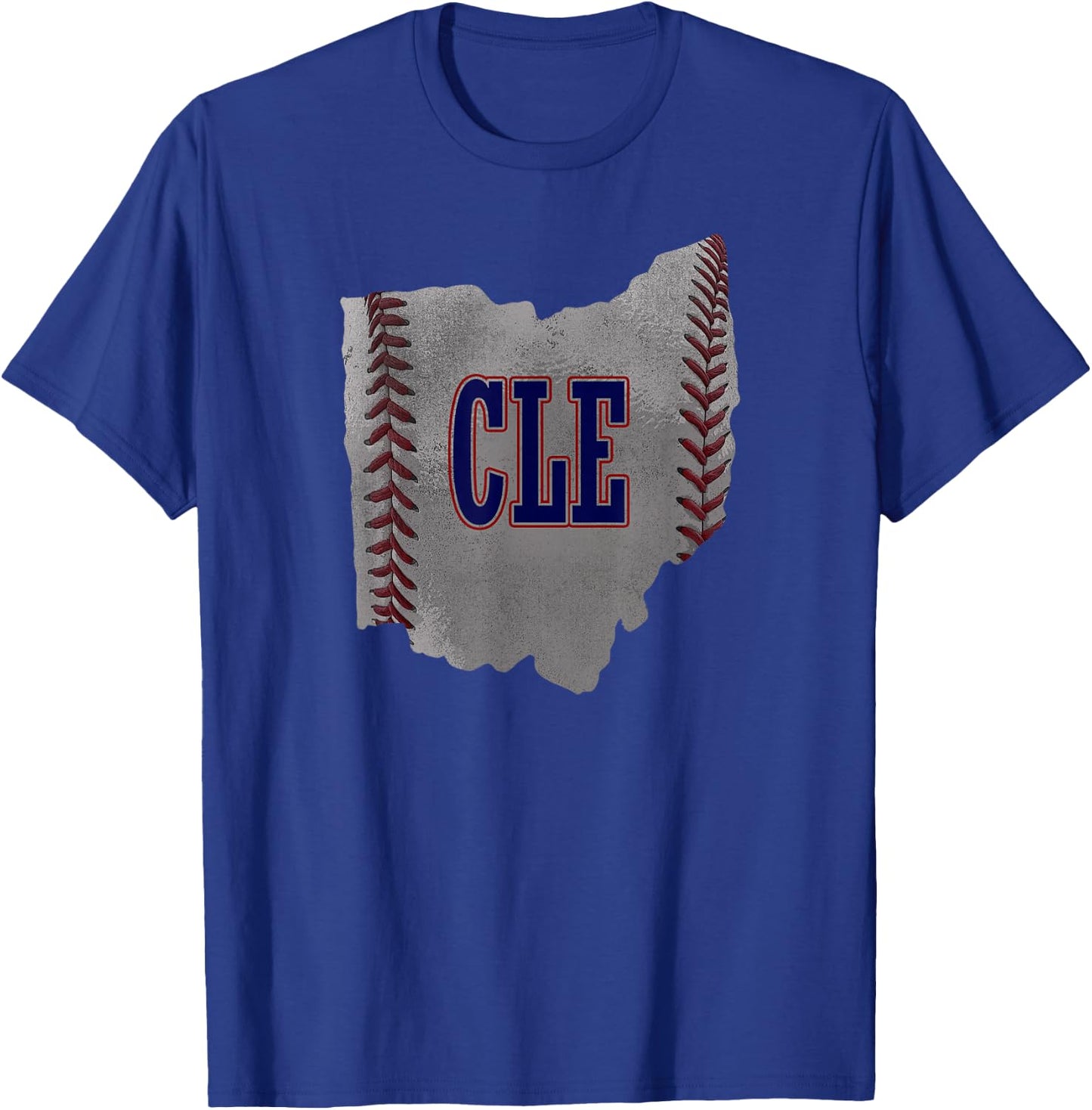 Cleveland Ohio Baseball Distressed Shirt With Co T-Shirt - T-Shirt | Royal