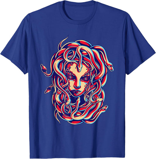 Medusa Head Snake Hair Greek Mythology Gift T-Shirt - T-Shirt | Royal