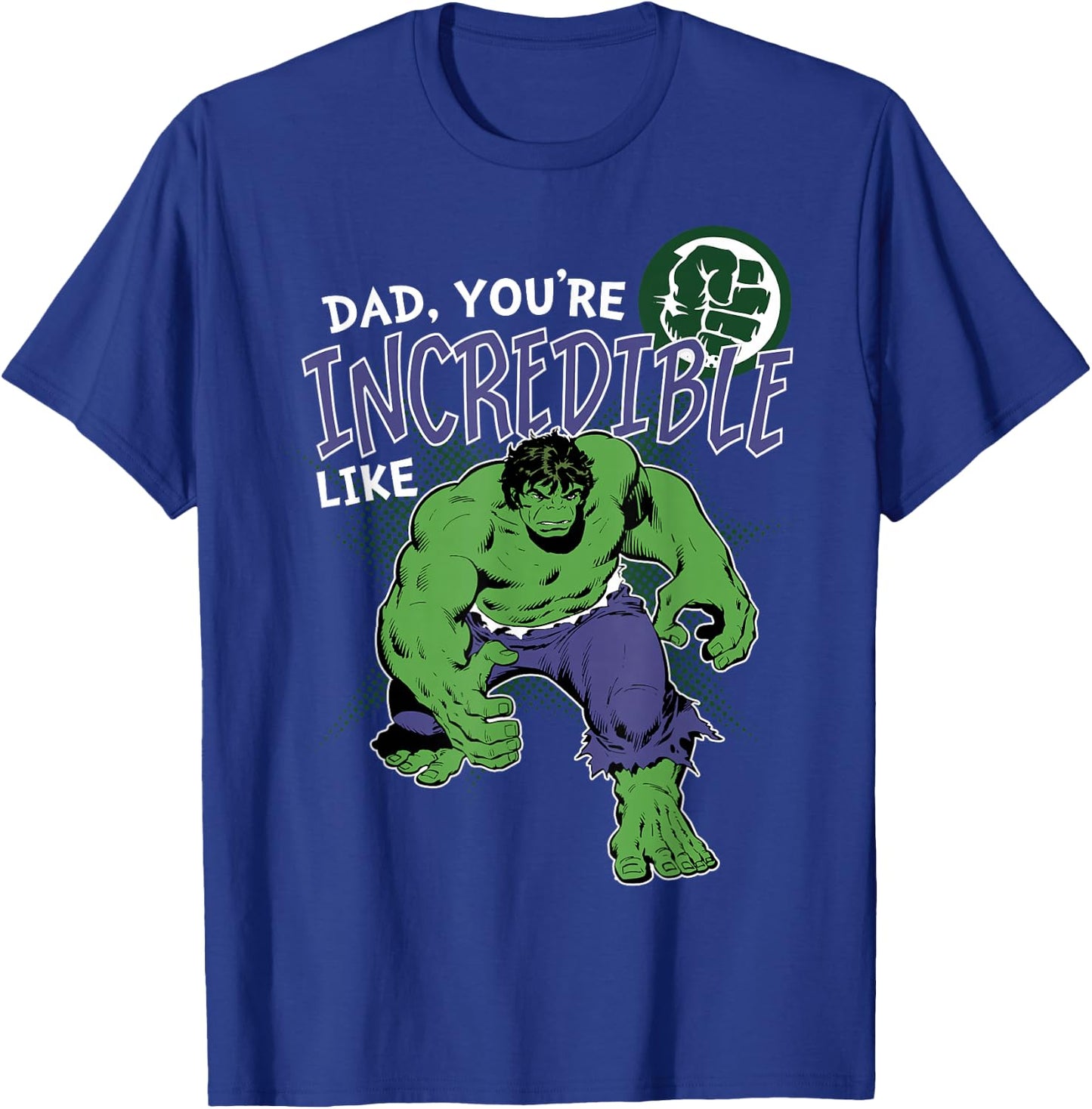 Marvel Hulk Incredible Dad Father's Day T-Shirt - T-Shirt | Royal