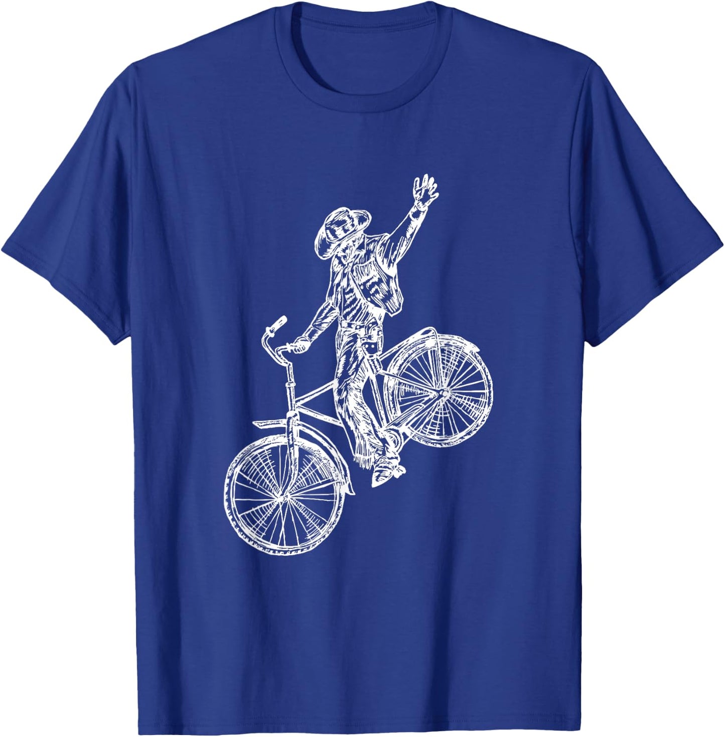 Cowboy Cycling Bicycle Funny Biker Biking Riding Bike T-Shirt - T-Shirt | Royal