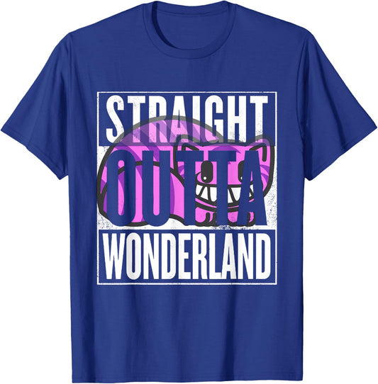 Straight Outta Wonderland Cheshire - Cat Women Kids T-Shirt - T-Shirt | Royal