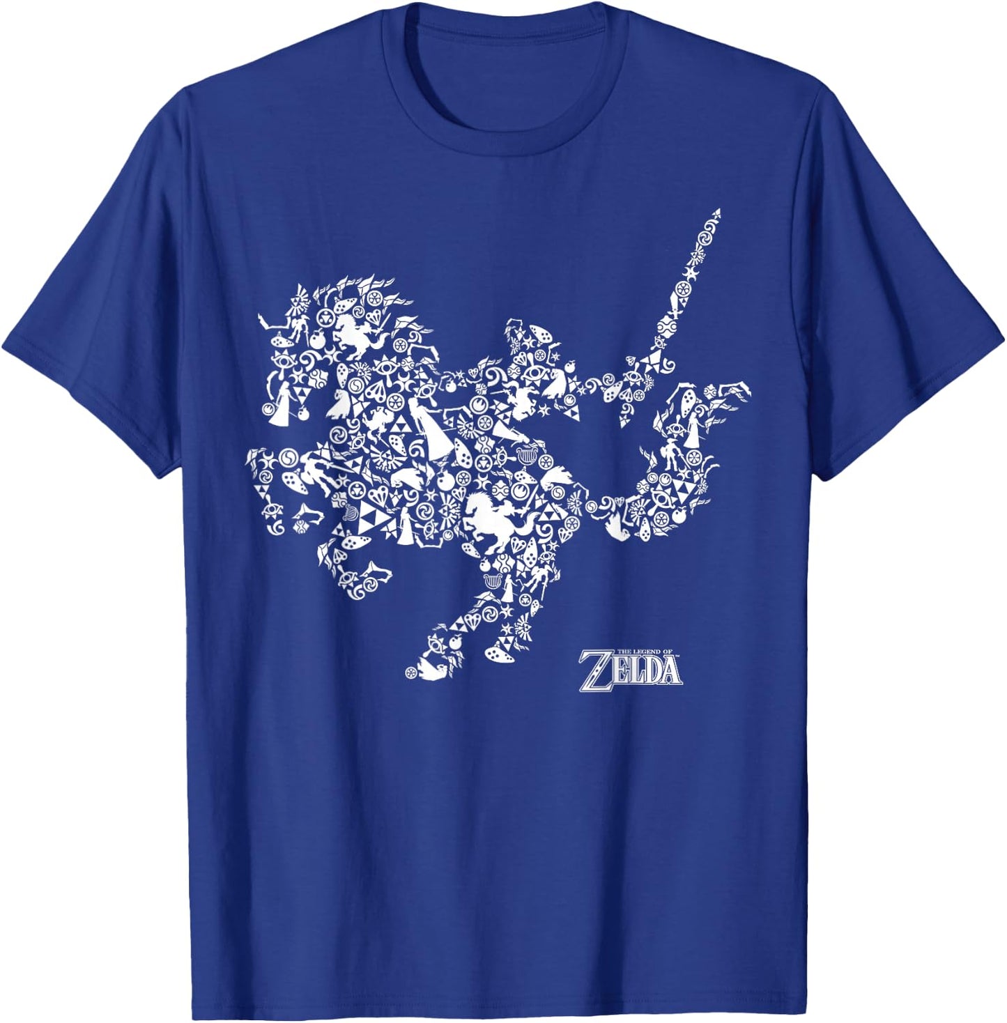 Nintendo Zelda Link Epona Iconic Silhouette Graphic T-Shirt - T-Shirt | Royal