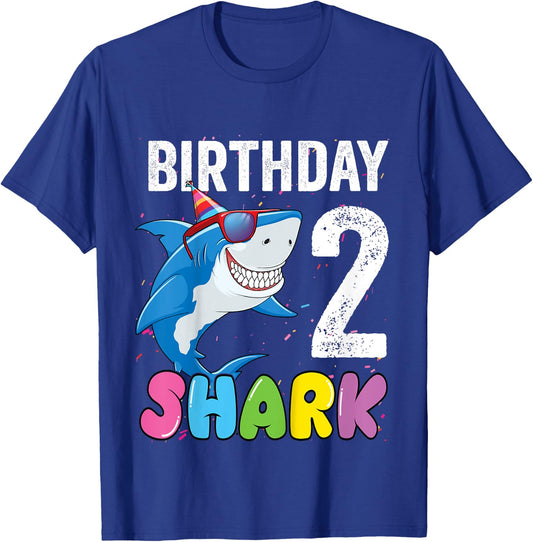 2nd Birthday Shark Shirt JawSome Kids Two Year Old Toddler T-Shirt - T-Shirt | Royal