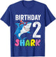 2nd Birthday Shark Shirt JawSome Kids Two Year Old Toddler T-Shirt - T-Shirt | Royal
