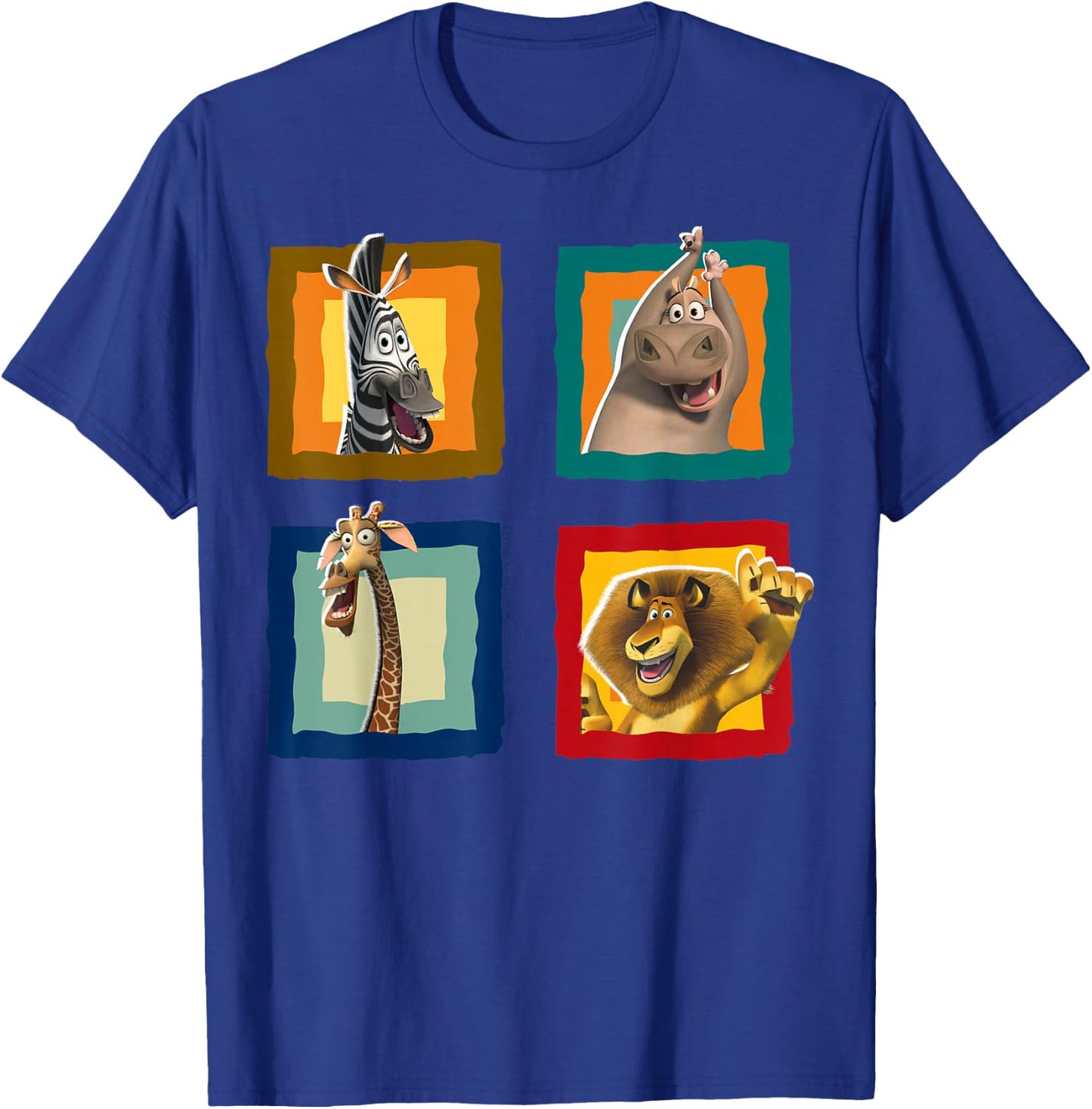 Madagascar Group Shot Quad Panel Poster T-Shirt - T-Shirt | Royal