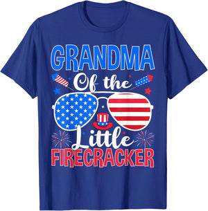 Grandma of The Little Firecracker Funny Family 4th of July T-Shirt - T-Shirt | Royal
