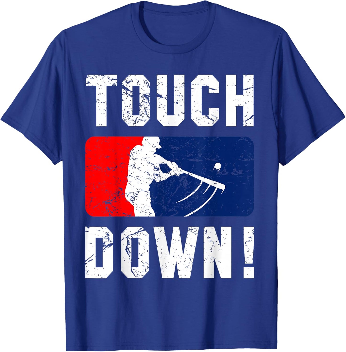 Touchdown Baseball Inspired Double Play Practice Game T-Shirt - T-Shirt | Royal