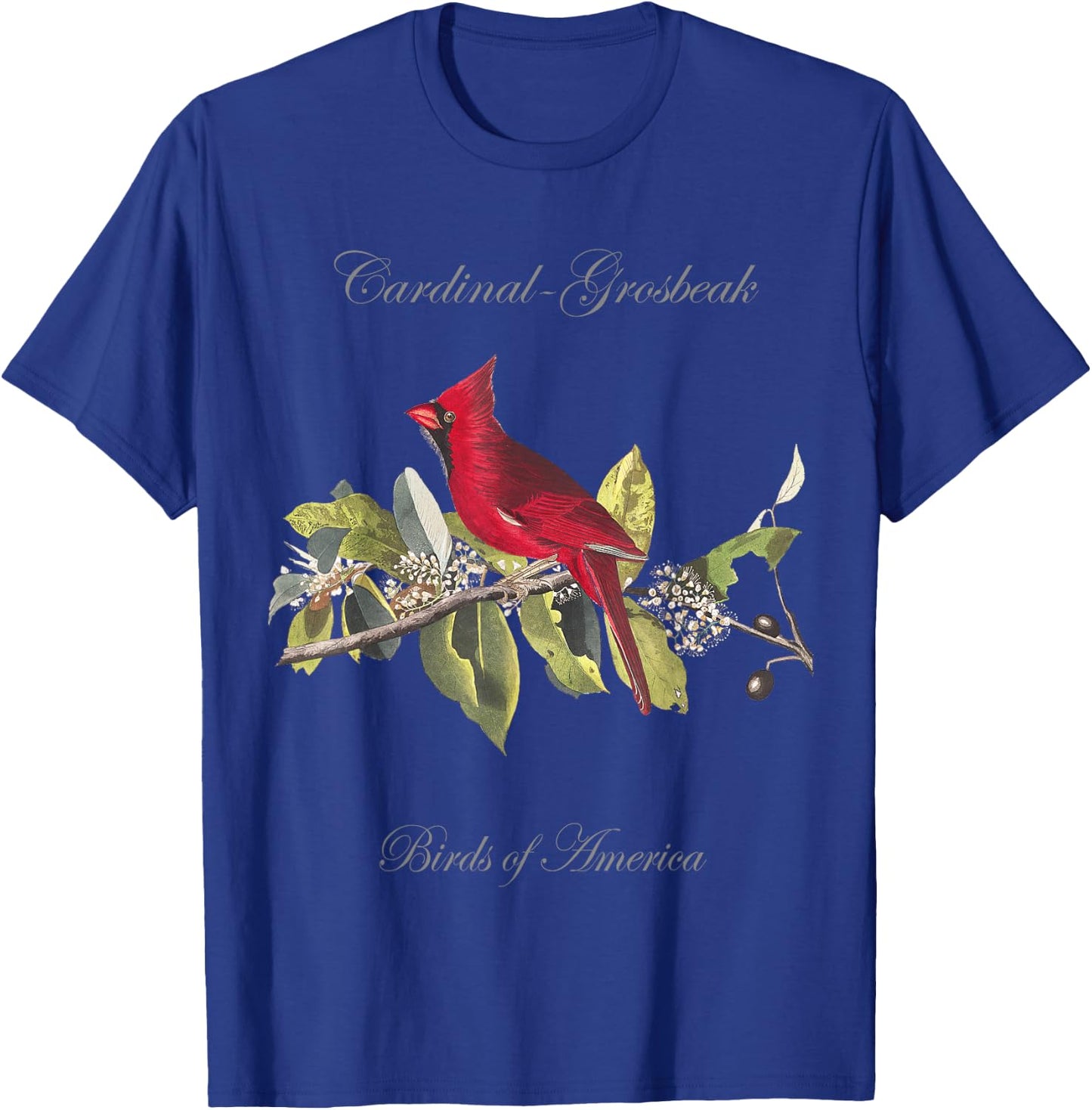 Red Cardinal - Birds of America Series Audubon T-Shirt - T-Shirt | Royal
