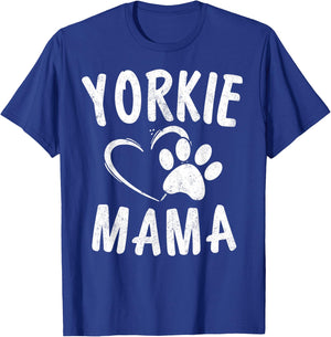 Fun Yorkie Mama Gift Dog Lover Apparel Yorkshire Terrier Mom T-Shirt - T-Shirt | Royal