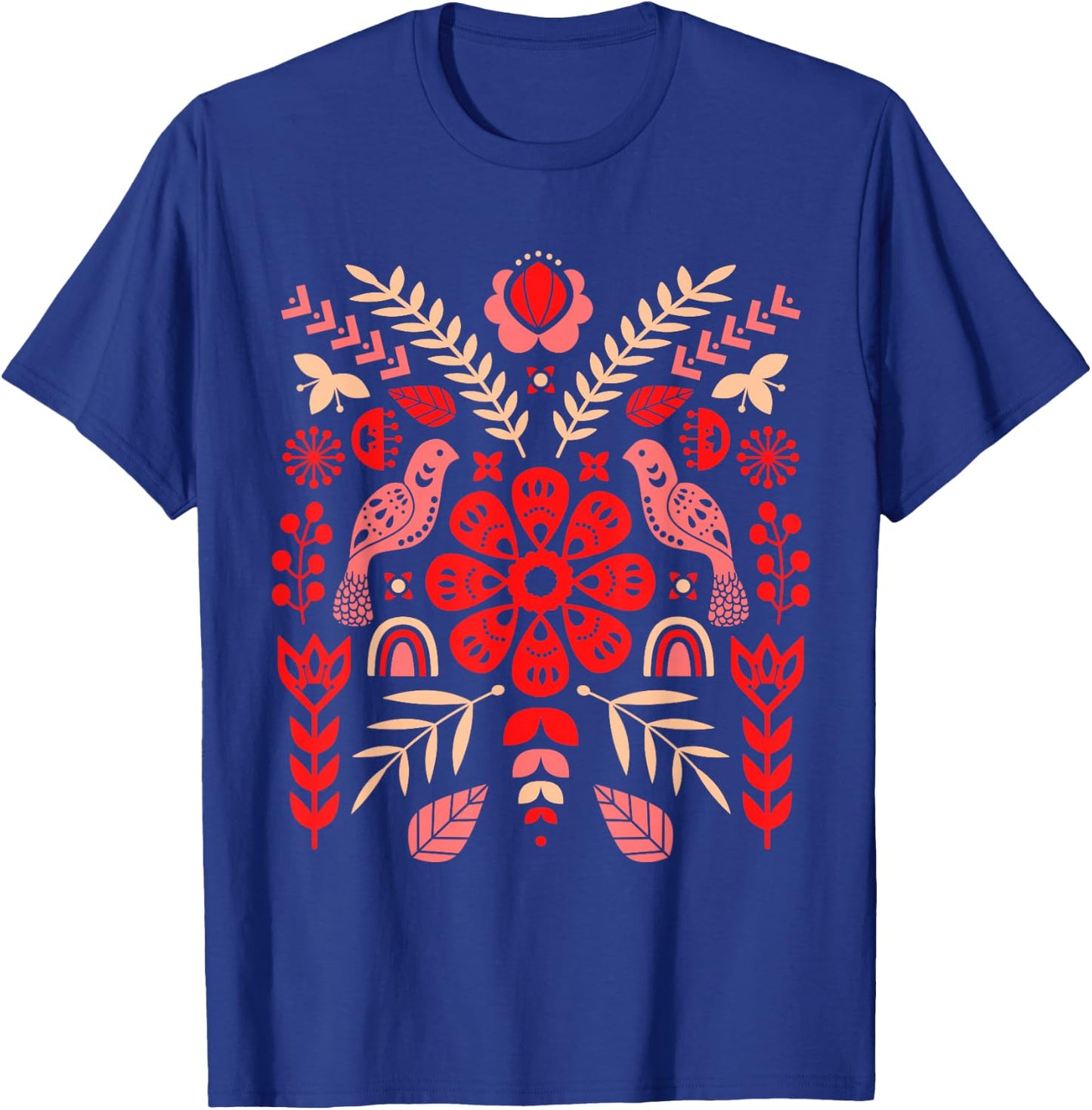 Ukrainian Birds | Vyshyvanka Style T-Shirt - T-Shirt | Royal