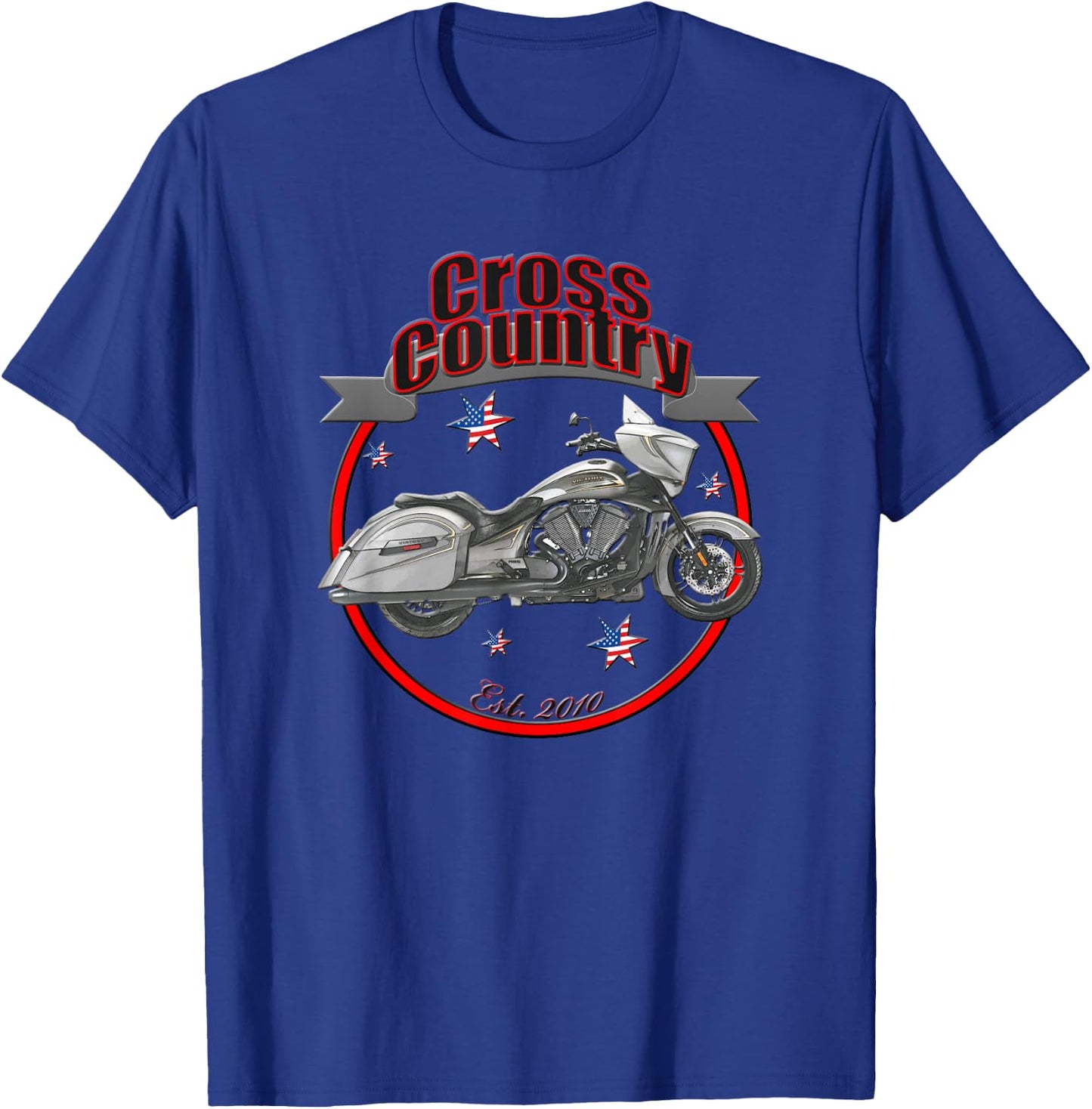 Victory Cross Country U.S.A. Star Motorcycle T-Shirt - T-Shirt | Royal
