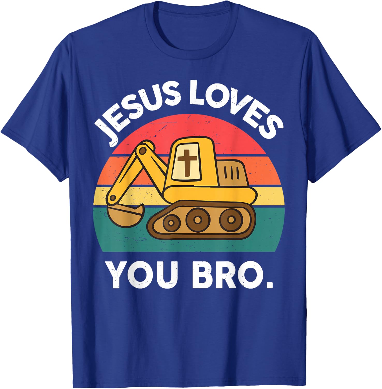 Boy Jesus Loves You Bro Funny Christian Construction Toddler T-Shirt - T-Shirt | Royal