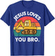 Boy Jesus Loves You Bro Funny Christian Construction Toddler T-Shirt - T-Shirt | Royal