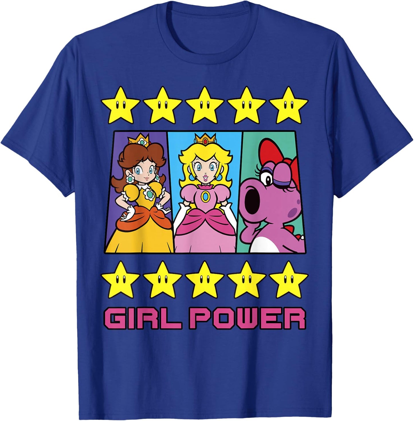 Super Mario Daisy Peach Birdo Girl Power Poster T-Shirt - T-Shirt | Royal