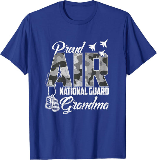 Proud Air National Guard Grandma US Camo Family Matching T-Shirt - T-Shirt | Royal