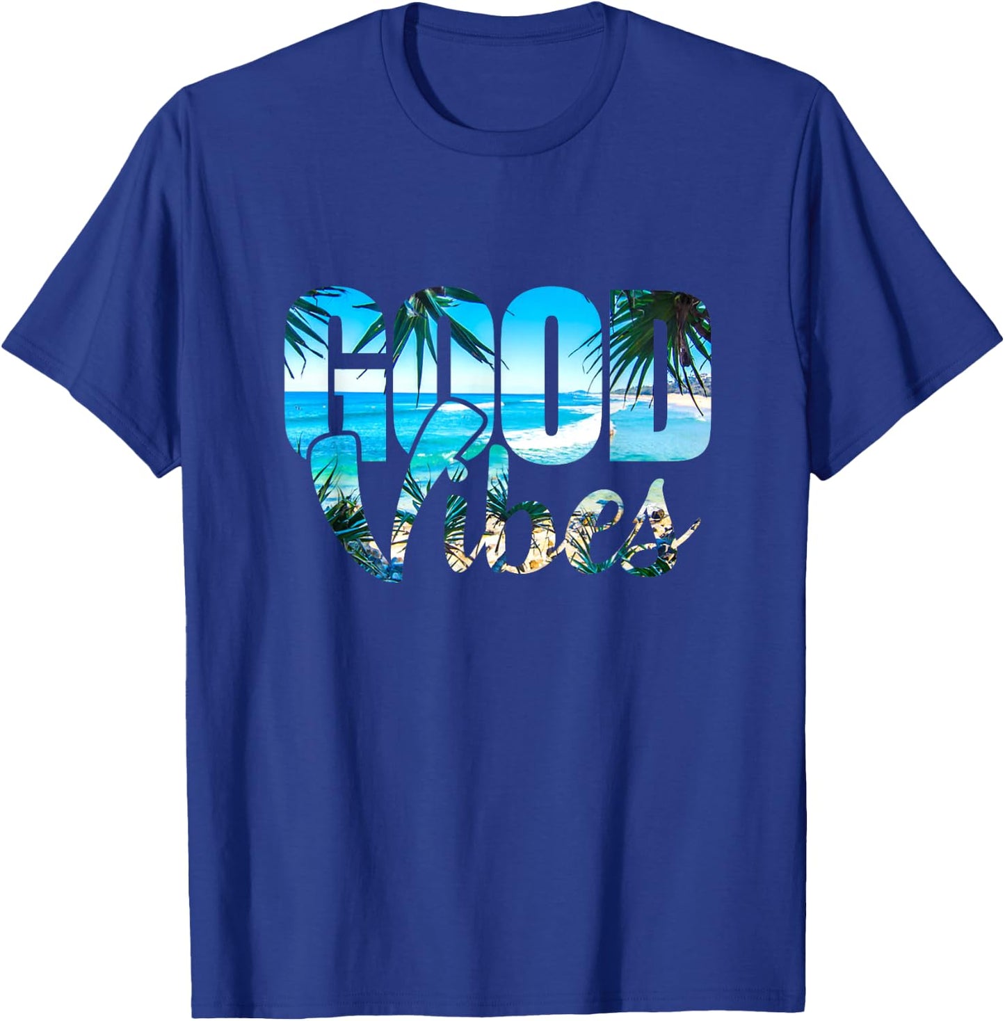 Good Vibes Positive Beach T-Shirt - T-Shirt | Royal