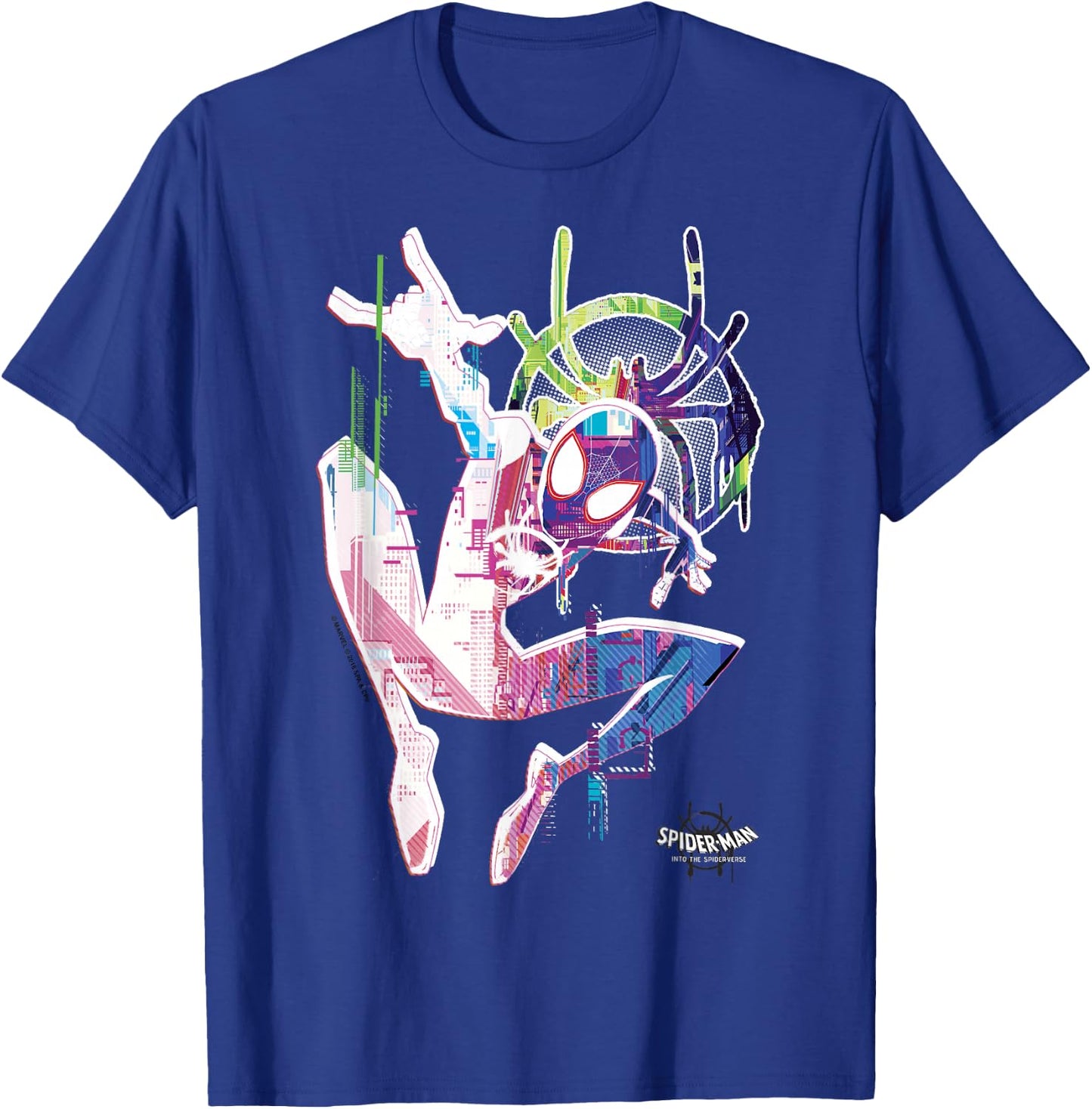 Marvel Spider-Man Spiderverse Watercolor Spidey Pose T-Shirt - T-Shirt | Royal