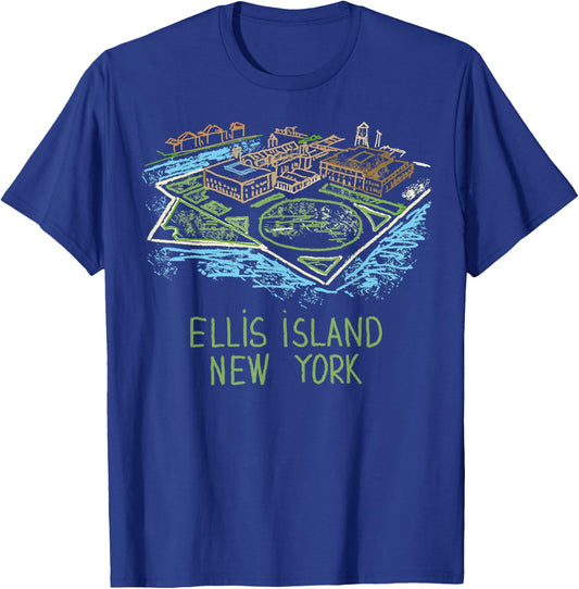 Ellis Island New York T Shirt T-Shirt - T-Shirt | Royal