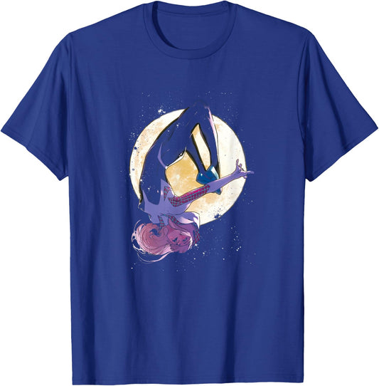 Marvel Spider-Gwen Moonlit Somersault Silhouette T-Shirt - T-Shirt | Royal