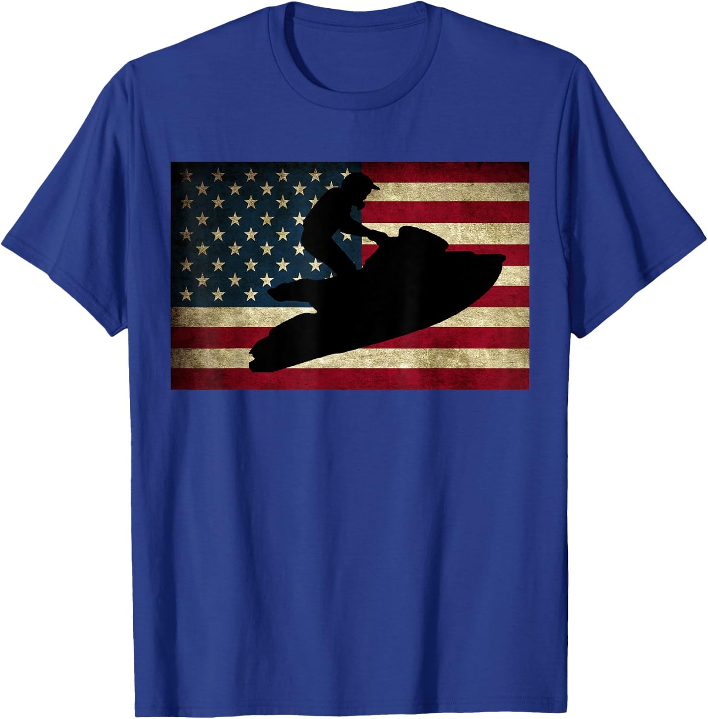 Jet Ski T Shirt Jet Skier Jet Skiing USA Flag T-Shirt - T-Shirt | Royal