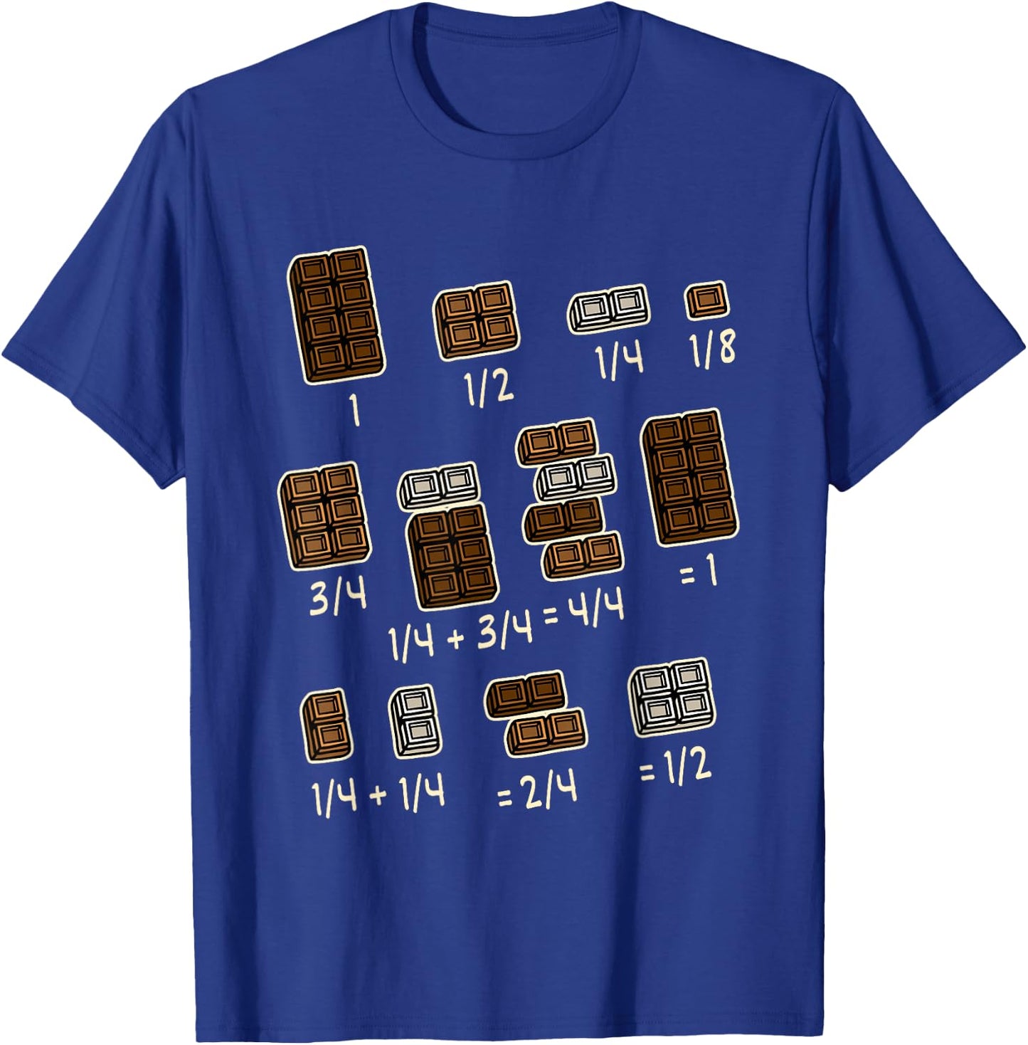 Gifts for Teachers and Students Funny Math Apparel Chocolate Quick Maths Fraction Fractions Dear Math Teachers -Kids T-Shirt - T-Shirt | Royal