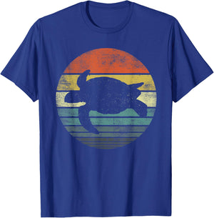 Turtle Lover Gifts Retro Vintage Zoo Reptile Silhouette T-Shirt - T-Shirt | Royal