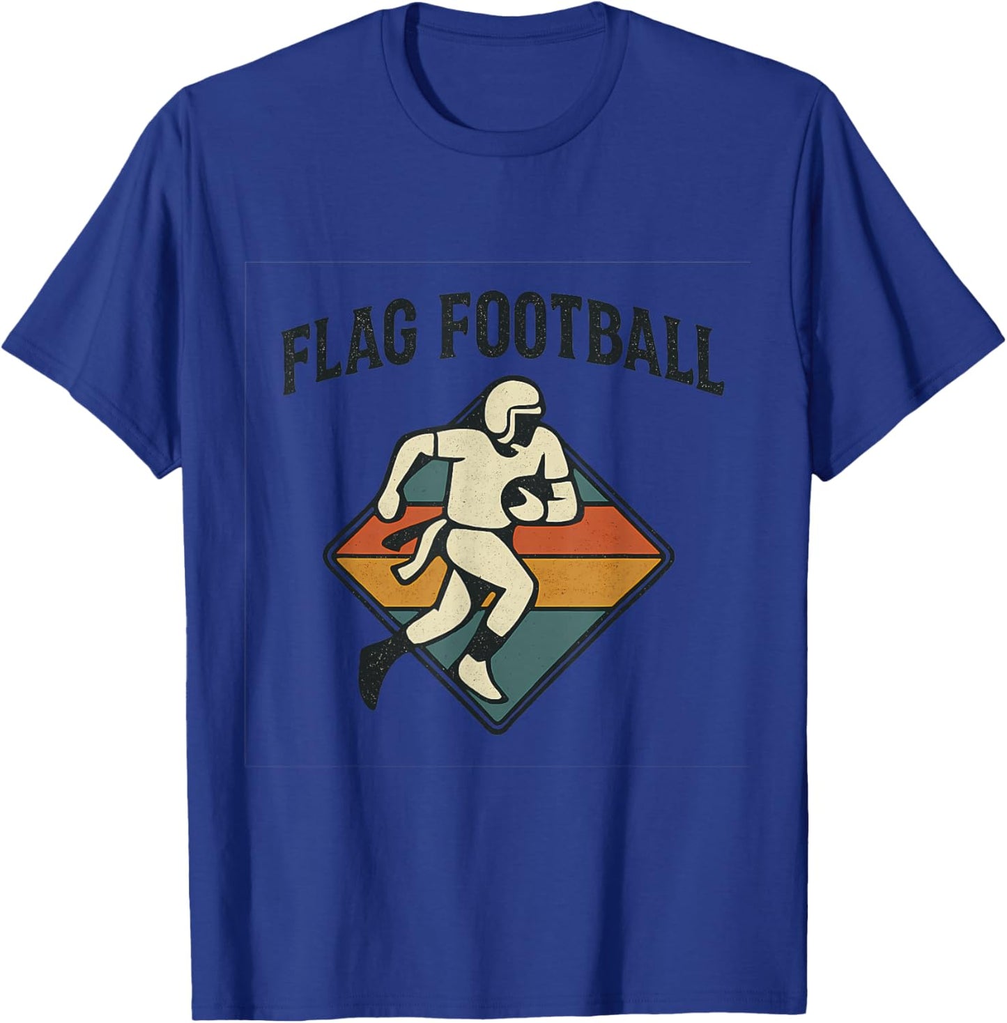 Retro Flag Football Enthusiast T-Shirt - T-Shirt | Royal