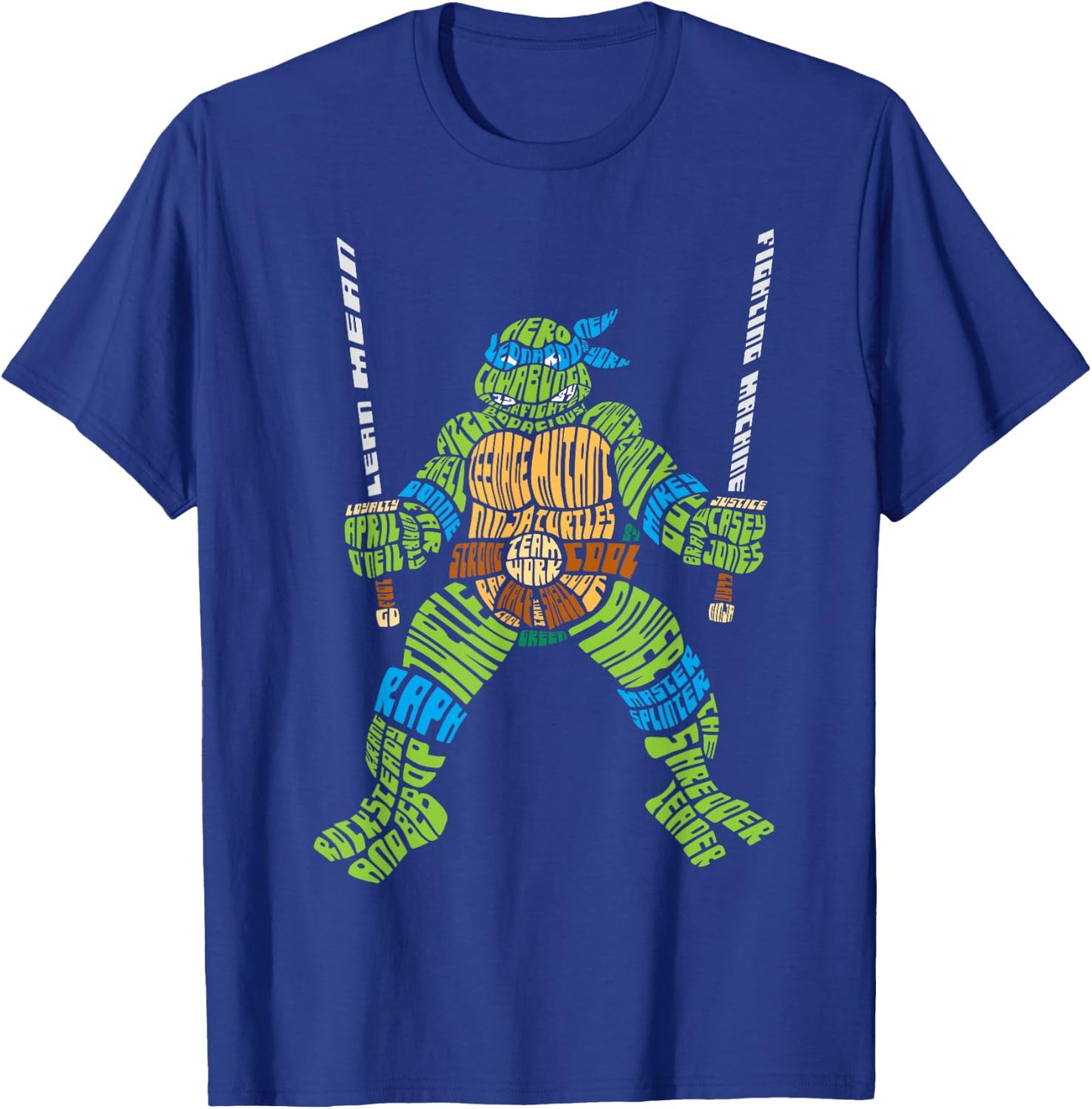 Teenage Mutant Ninja Turtles Leonardo Lettered T-Shirt - T-Shirt | Royal