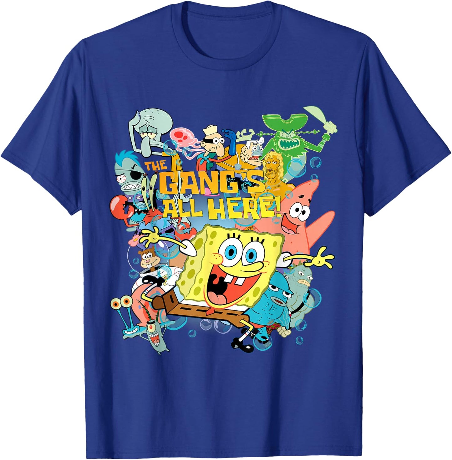 Spongebob Squarepants The Gangs All Here! Small T-Shirt - T-Shirt | Royal