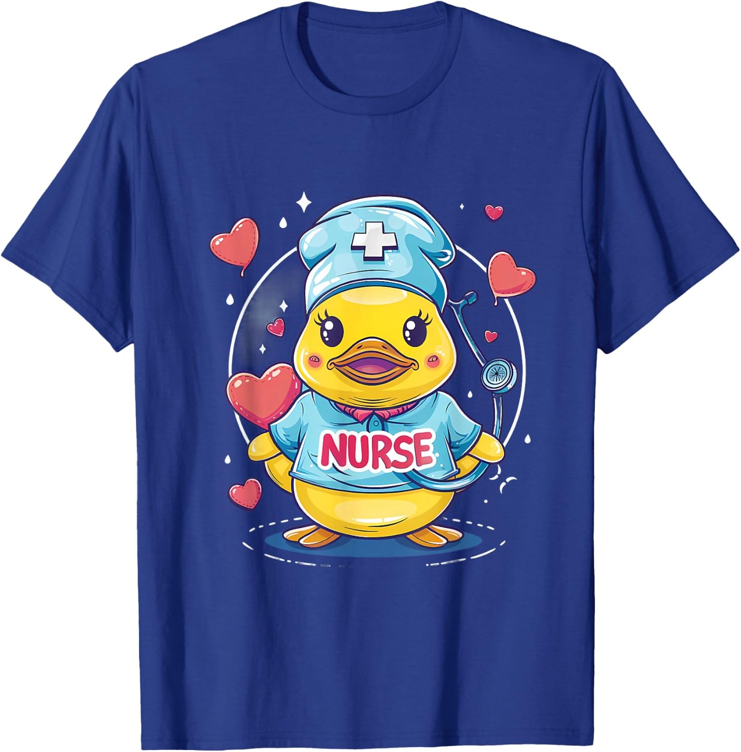 Nurse Rubber Duck Heart Rubber Duckie Nurse Appreciation T-Shirt - T-Shirt | Royal