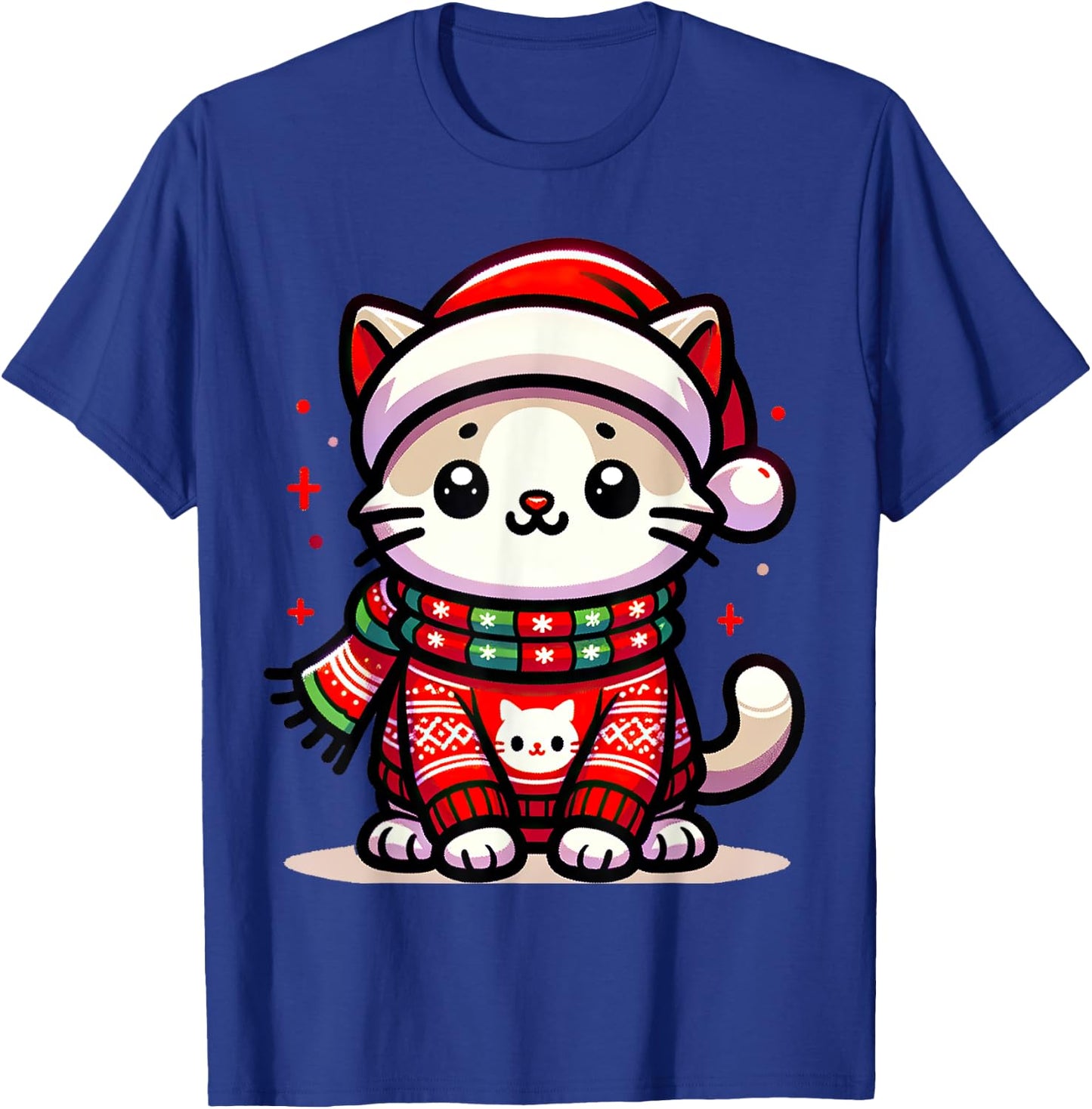 Christmas Cat Lover Funny Festive Holidays Cute Kitten Xmas Men Women Kids T-Shirt - T-Shirt | Royal