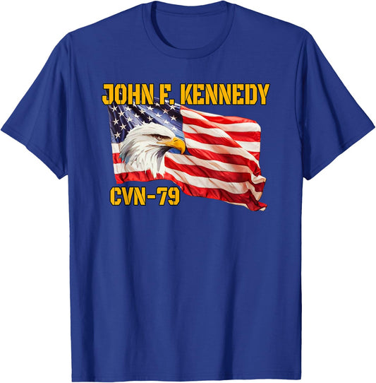 Warship John F. Kennedy CVN-79 Aircraft Carrier Veterans Day T-Shirt - T-Shirt | Royal