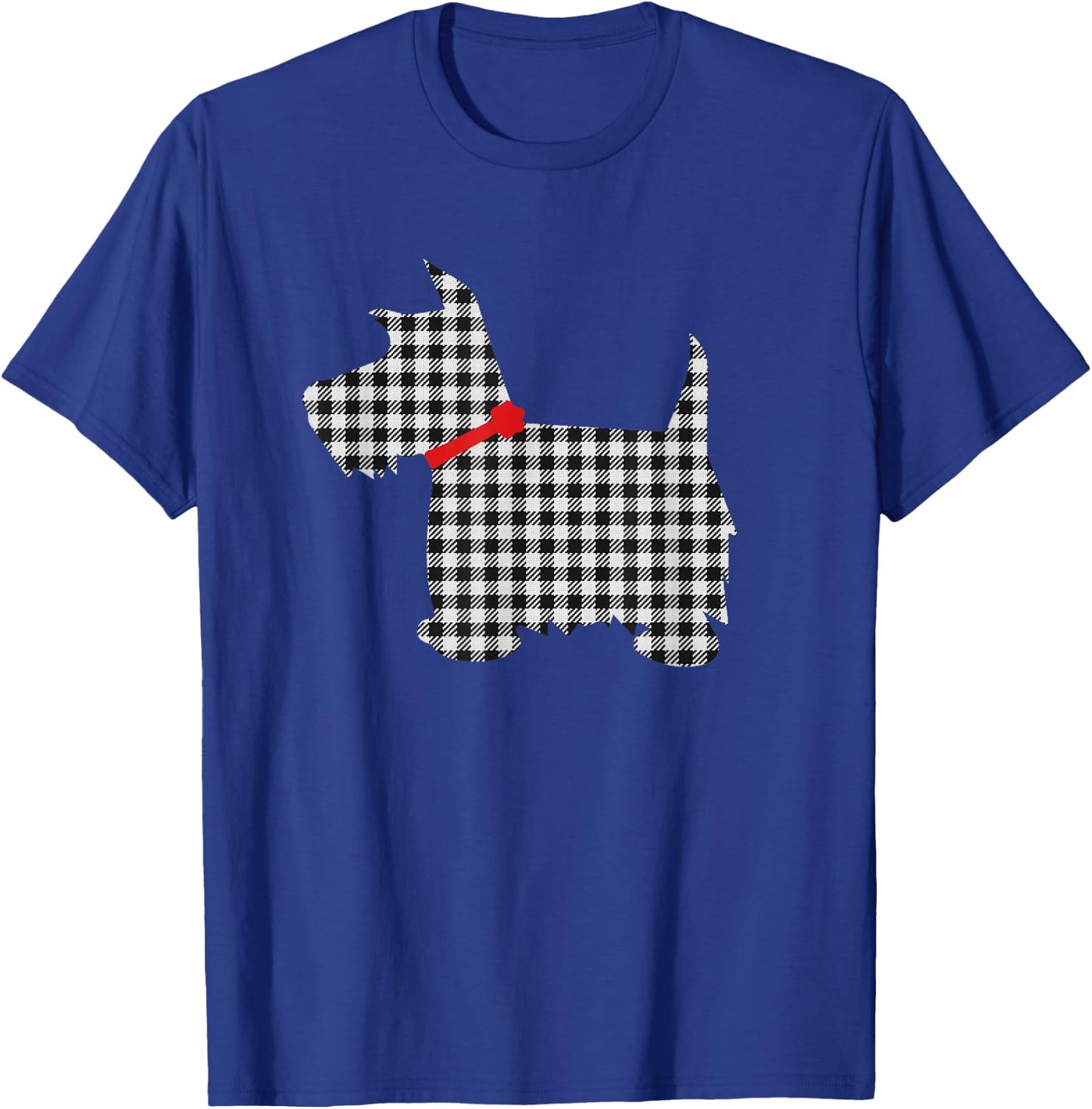 Scottie Dog Scottish Terrier T Shirt Black White Plaid T-Shirt - T-Shirt | Royal