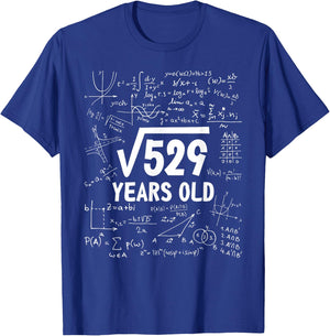23 Years Old Funny 23rd Birthday Square Root 529 T-Shirt - T-Shirt | Royal