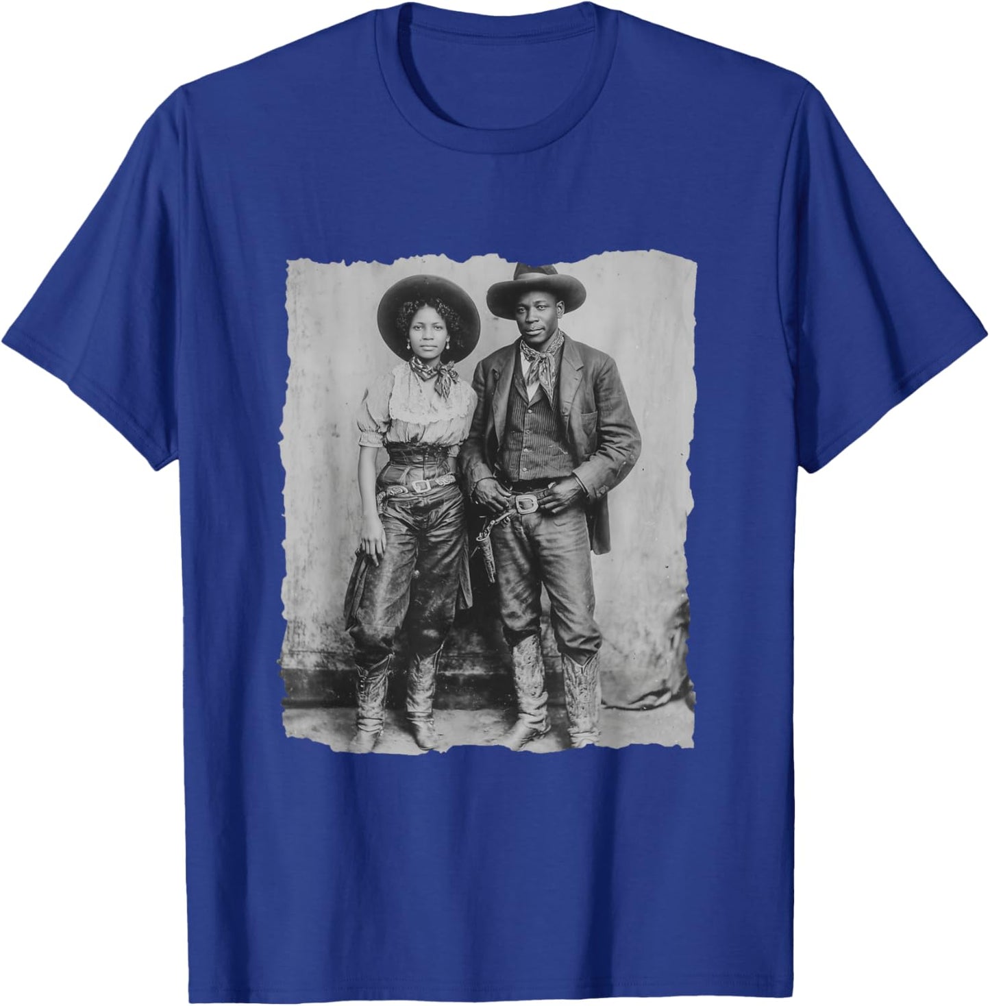 Black Cowgirl Cowboy Couple African Western T-Shirt - T-Shirt | Royal