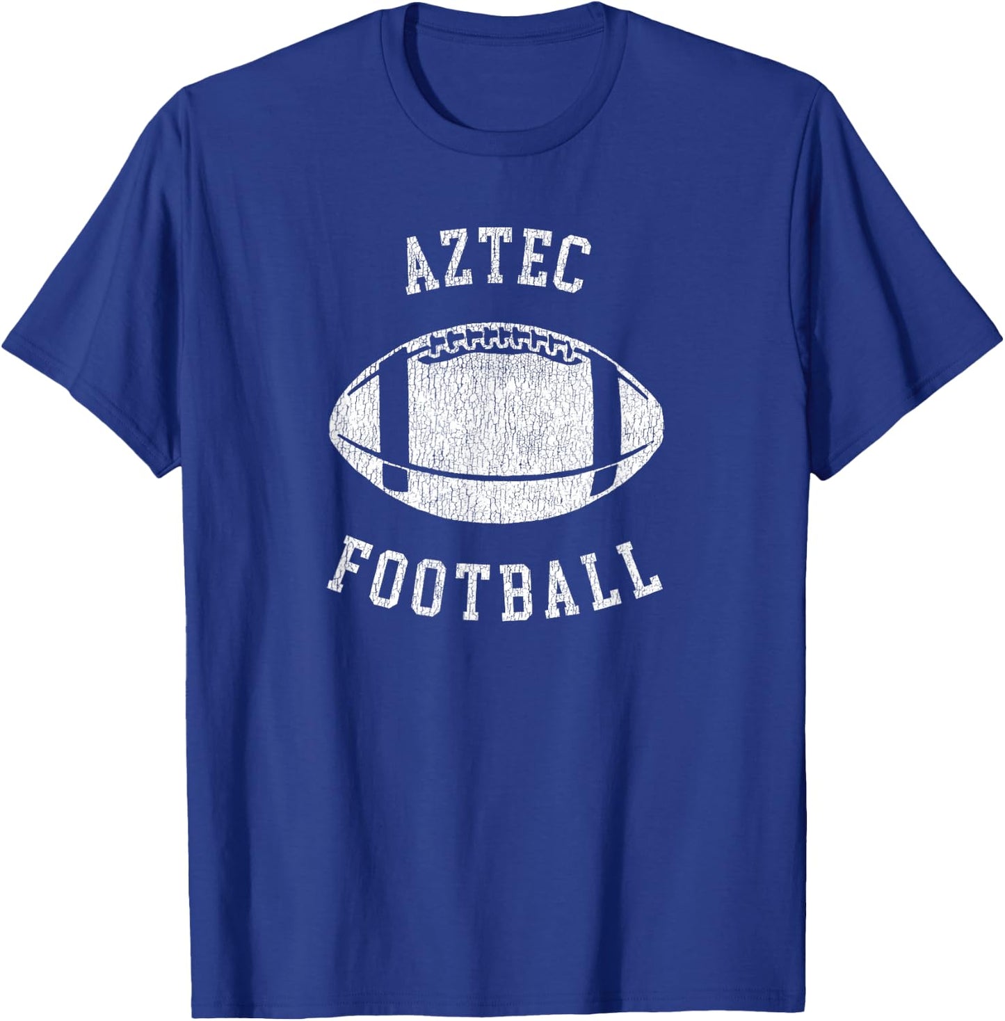Aztec Football Distressed Vintage 80's Throwback Classic T-Shirt - T-Shirt | Royal