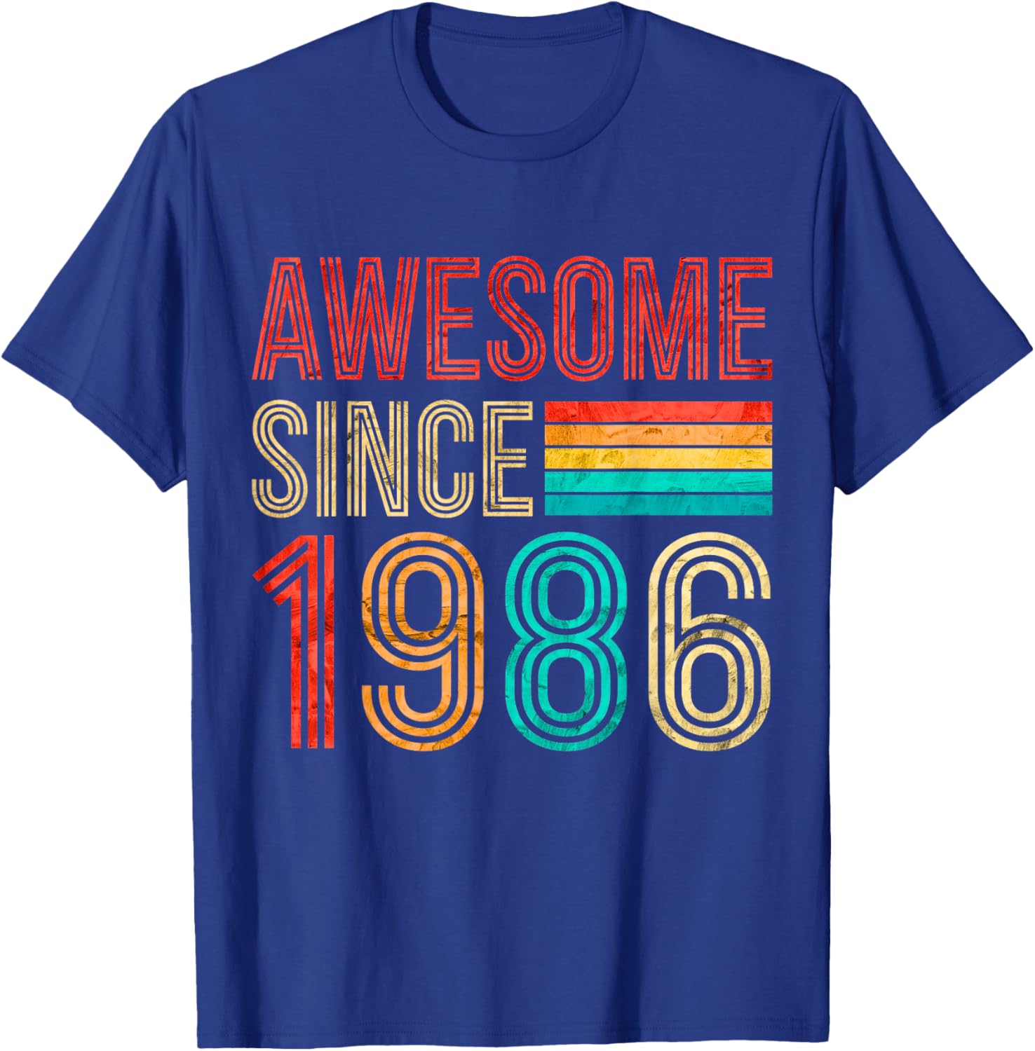 40 Birthday Men 40yr Awesome Vintage 1986 40th Birthday T-Shirt - T-Shirt | Royal
